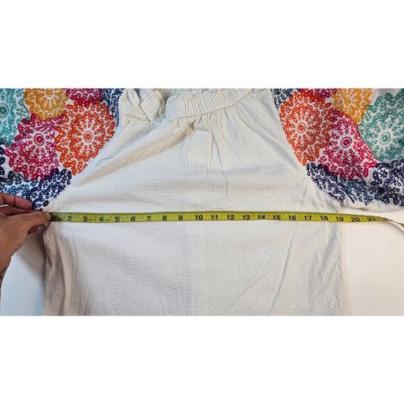 THML guaze lined puff embroidered peasant statement top sz S EUC cottagecore - Picture 6 of 7